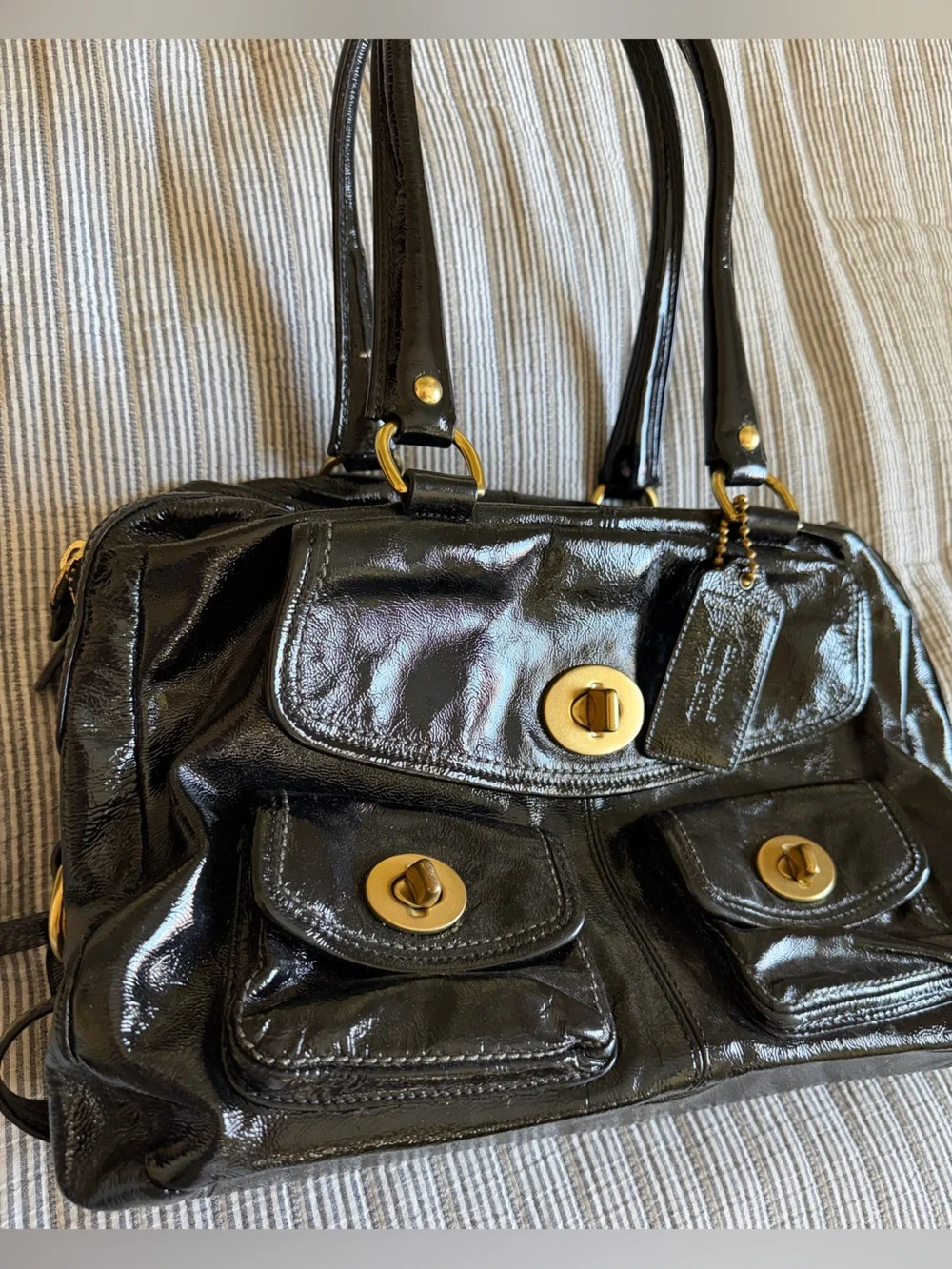 COACH BLEECKER STREET LEGACY PATENT PEYTON LIMITED EDITION SATCHEL BAG F13051